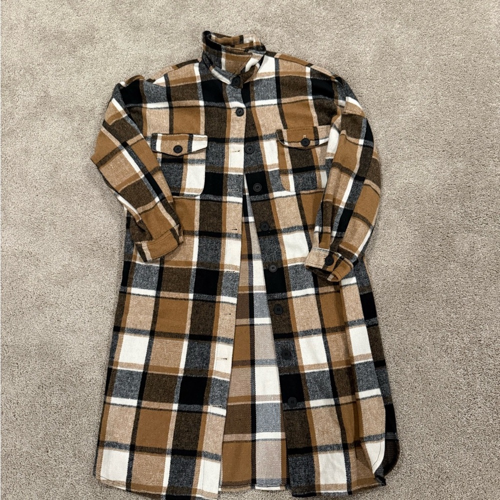 Long Plaid Shacket